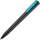 Купить Ручка шариковая Split Black Neon, черная с голубым с нанесением логотипа