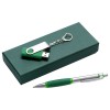Купить Набор Notes: ручка и флешка 8 Гб, зеленый с нанесением логотипа