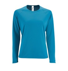 Футболка с длинным рукавом SPORTY LSL WOMEN, ярко-бирюзовая