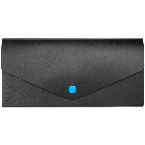 Купить Органайзер для путешествий Envelope, черный с голубым с нанесением логотипа