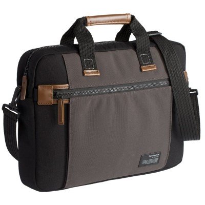 Купить Сумка для ноутбука Sideways Laptop Bag, черная с серым с нанесением