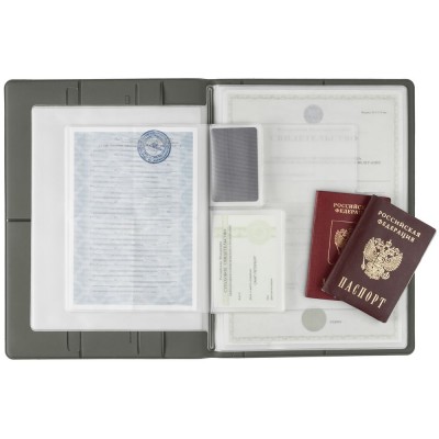 Купить Папка для хранения документов Devon Maxi, серая с нанесением
