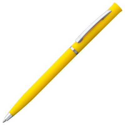 Купить Ручка шариковая Euro Chrome, желтая с нанесением логотипа