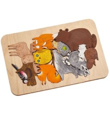 Пазл-раскраска Wood Games, лесные жители