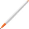 Купить Ручка шариковая Tick, белая с оранжевым с нанесением логотипа