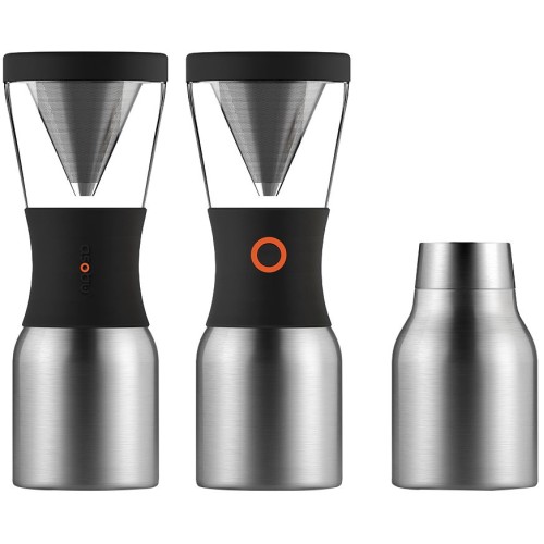Купить Портативная кофеварка Cold Brew, серебристая с нанесением логотипа