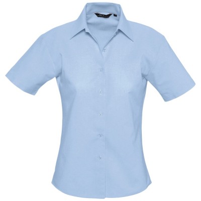 Купить Рубашка женская с коротким рукавом ELITE, голубая с нанесением