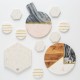 Купить Доска сервировочная Elements, мрамор и акация, круглая с нанесением логотипа