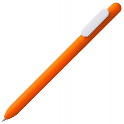 Купить Ручка шариковая Slider, оранжевая с белым с нанесением
