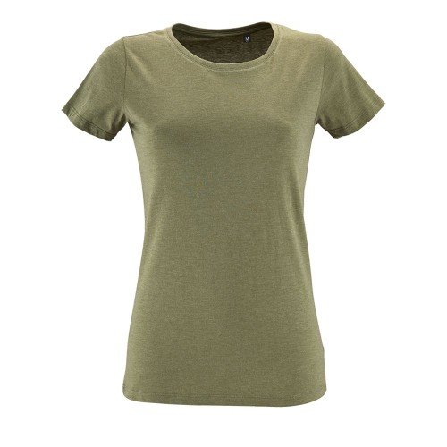 Купить Футболка женская REGENT FIT WOMEN, меланж хаки с нанесением логотипа