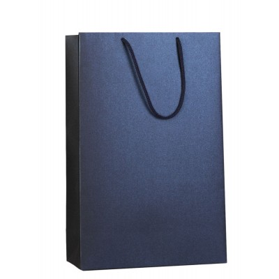 Купить Пакет бумажный «Блеск», средний, синий с нанесением логотипа