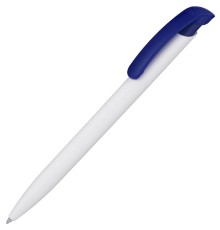 Ручка шариковая Clear Solid, белая с синим