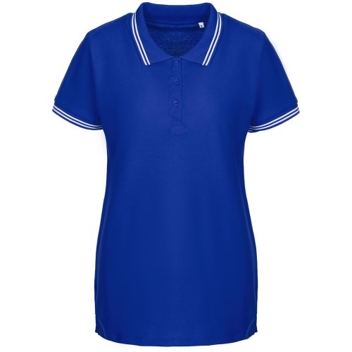 Купить Рубашка поло женская Virma Stripes Lady, ярко-синяя с нанесением логотипа Купить Рубашка поло женская Virma Stripes Lady, ярко-синяя с нанесением логотипа