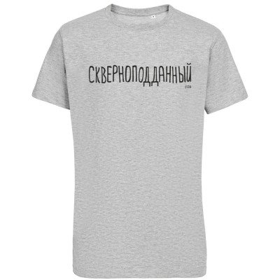 Купить Футболка «Скверноподданный», серый меланж с нанесением логотипа