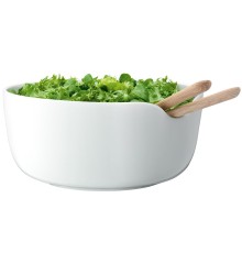 Салатник Dine с деревянными приборами, белый