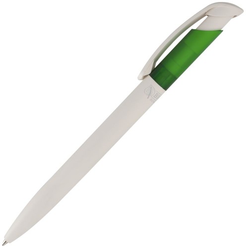 Купить Ручка шариковая Bio-Pen, белая с зеленым с нанесением логотипа