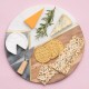 Купить Доска сервировочная Elements, мрамор и акация, круглая с нанесением логотипа