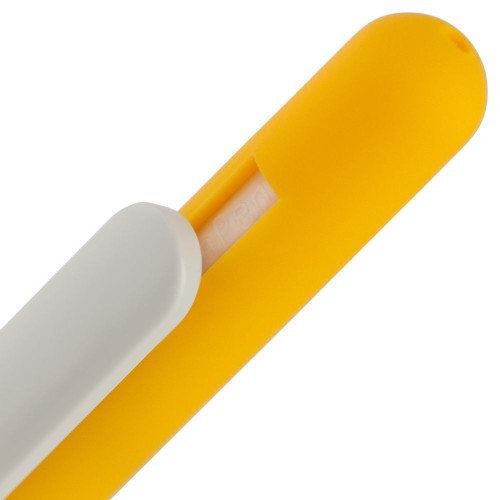 Купить Ручка шариковая Slider Soft Touch, желтая с белым с нанесением логотипа Купить Ручка шариковая Slider Soft Touch, желтая с белым с нанесением логотипа