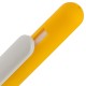 Купить Ручка шариковая Slider Soft Touch, желтая с белым с нанесением логотипа
