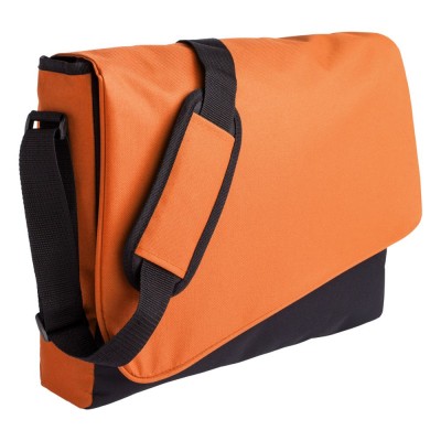 Купить Конференц сумка Unit Messenger, оранжево-черная с нанесением