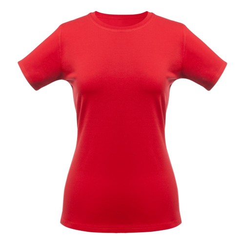Купить Футболка женская T-bolka Stretch Lady, красная с нанесением логотипа Купить Футболка женская T-bolka Stretch Lady, красная с нанесением логотипа