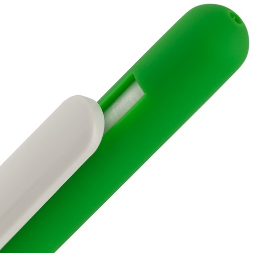 Купить Ручка шариковая Slider Soft Touch, зеленая с белым с нанесением логотипа Купить Ручка шариковая Slider Soft Touch, зеленая с белым с нанесением логотипа