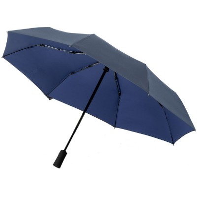 Купить Складной зонт doubleDub, синий с нанесением