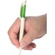 Купить Ручка шариковая Bio-Pen, белая с зеленым с нанесением логотипа