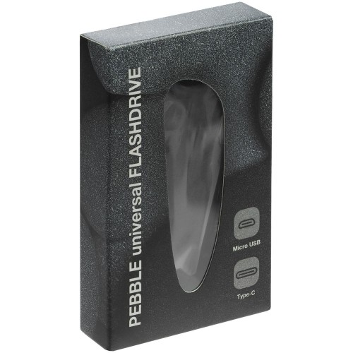 Купить Флешка Pebble universal, USB 3.0, черная, 32 Гб с нанесением логотипа