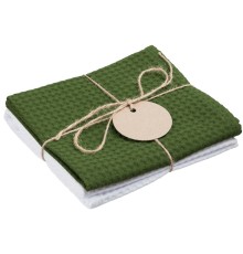 Набор кухонных полотенец Good Wipe, белый с зеленым