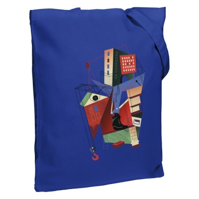 Купить Холщовая сумка Architectonic, ярко-синяя с нанесением