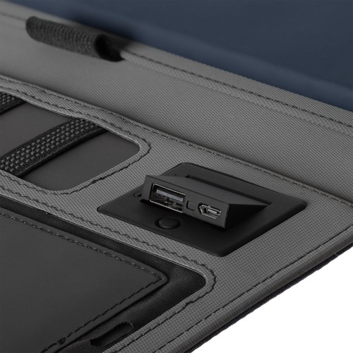 Купить Органайзер Midstream с блокнотом и аккумулятором, синий с нанесением логотипа