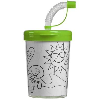 Купить Детский стакан-раскраска «Передвижник», зеленый с нанесением