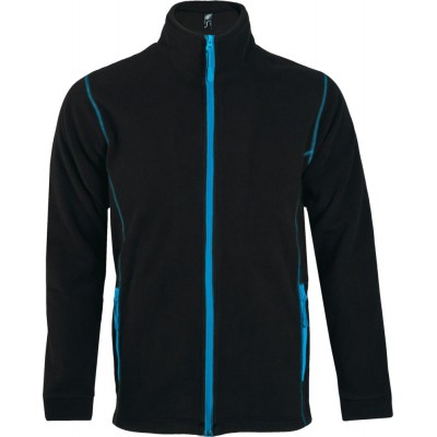 Купить Куртка мужская NOVA MEN 200, черная с ярко-голубым с нанесением логотипа