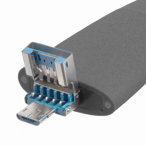 Купить Флешка Pebble Universal, USB 3.0, серая, 64 Гб с нанесением логотипа
