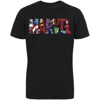 Купить Футболка Marvel Avengers, черная с нанесением логотипа