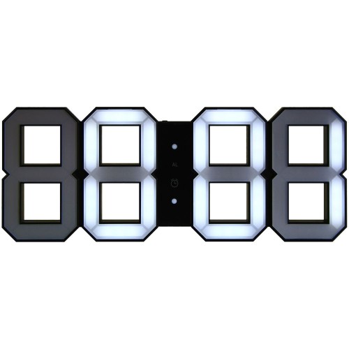 Купить Часы настенные White & White Clock, черные с нанесением логотипа