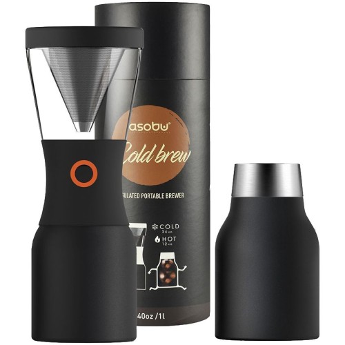Купить Портативная кофеварка Cold Brew, черная с нанесением логотипа