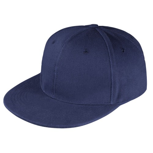 Купить Бейсболка Unit Snapback с прямым козырьком, темно-синяя с нанесением логотипа