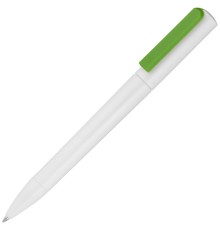 Ручка шариковая Split White Neon, белая с зеленым