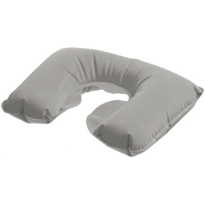 Купить Надувная подушка под шею в чехле Sleep, серая с нанесением