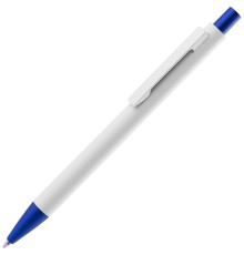 Ручка шариковая Chromatic White, белая с синим