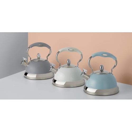 Купить Чайник со свистком Living, кремовый с нанесением логотипа