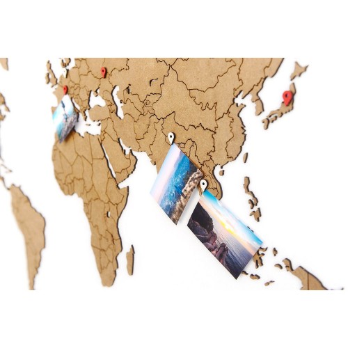 Купить Деревянная карта мира World Map True Puzzle Small, коричневая с нанесением логотипа