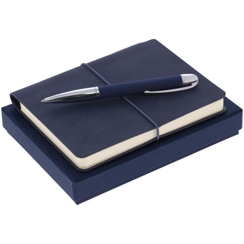 Купить Набор Business Diary Mini, синий с нанесением логотипа