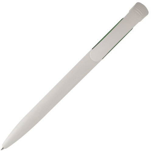 Купить Ручка шариковая Bio-Pen, белая с зеленым с нанесением логотипа