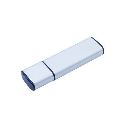 Купить USB-флешка металлическая на 16ГБ с колпачком, серебро с нанесением