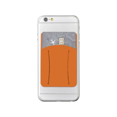 Купить Картхолдер для телефона с отверстием для пальца, оранжевый с нанесением