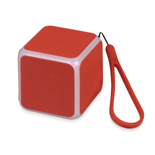 Купить Портативная колонка Cube с подсветкой, красный с нанесением логотипа Купить Портативная колонка Cube с подсветкой, красный с нанесением логотипа