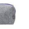 Купить Косметичка из РПЕТ фетра с ручкой Felt, серый с синим с нанесением логотипа